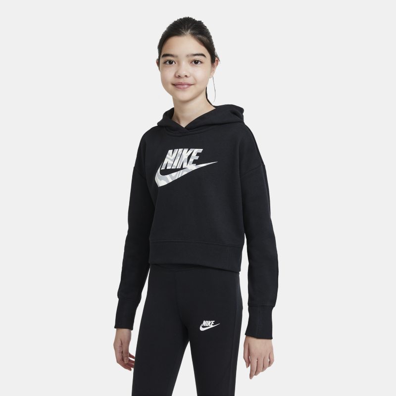 Nike Sportswear Sudadera con capucha corta - Niña - Negro