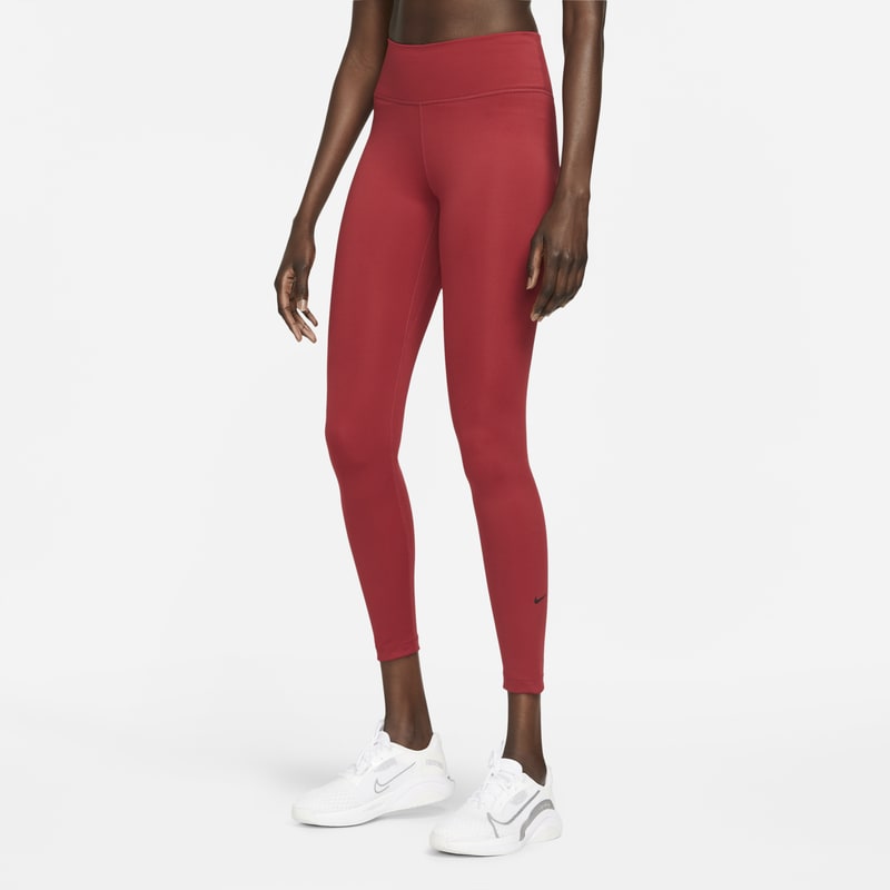 Nike Dri-FIT One Leggings de talle medio - Mujer - Rojo