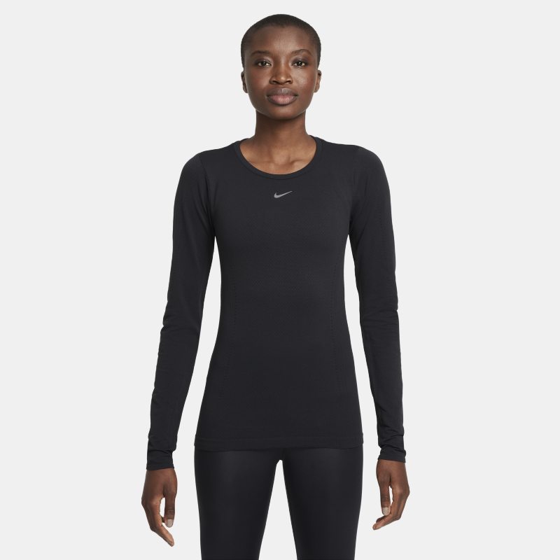 Nike Dri-FIT ADV Aura Camiseta de entrenamiento de manga larga y ajuste entallado - Mujer - Negro