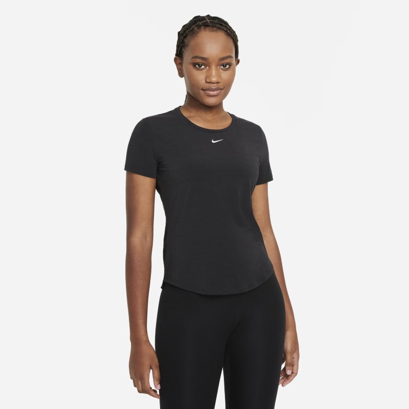 Kortärmad tröja Nike Dri-FIT One Luxe med standardpassform för kvinnor - Svart