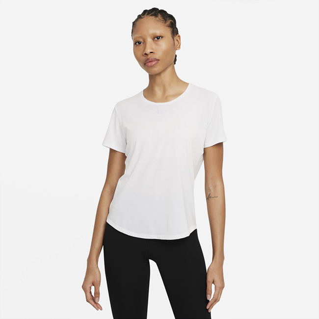 фото Женская футболка с коротким рукавом со стандартной посадкой nike dri-fit one luxe - белый