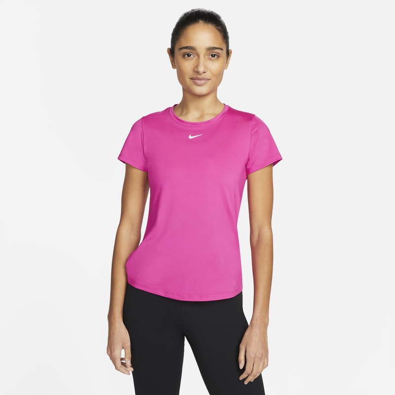 Kortärmad tröja med smal passform Nike Dri-FIT One för kvinnor - Rosa