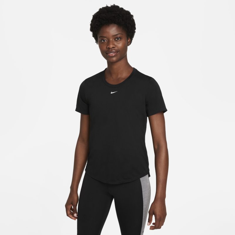 Nike Dri-FIT One Parte de arriba de manga corta de ajuste estándar - Mujer - Negro