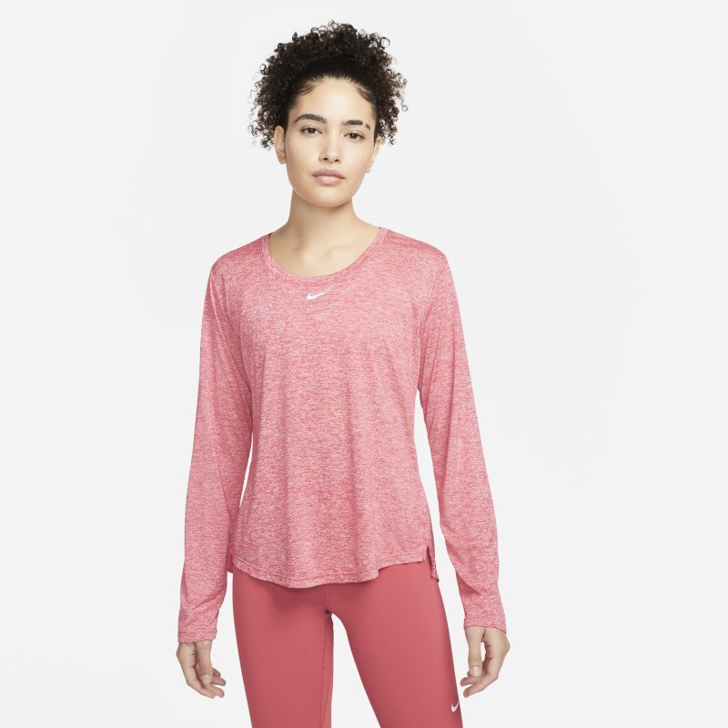 Långärmad tröja med standardpassform Nike Dri-FIT One för kvinnor - Rosa