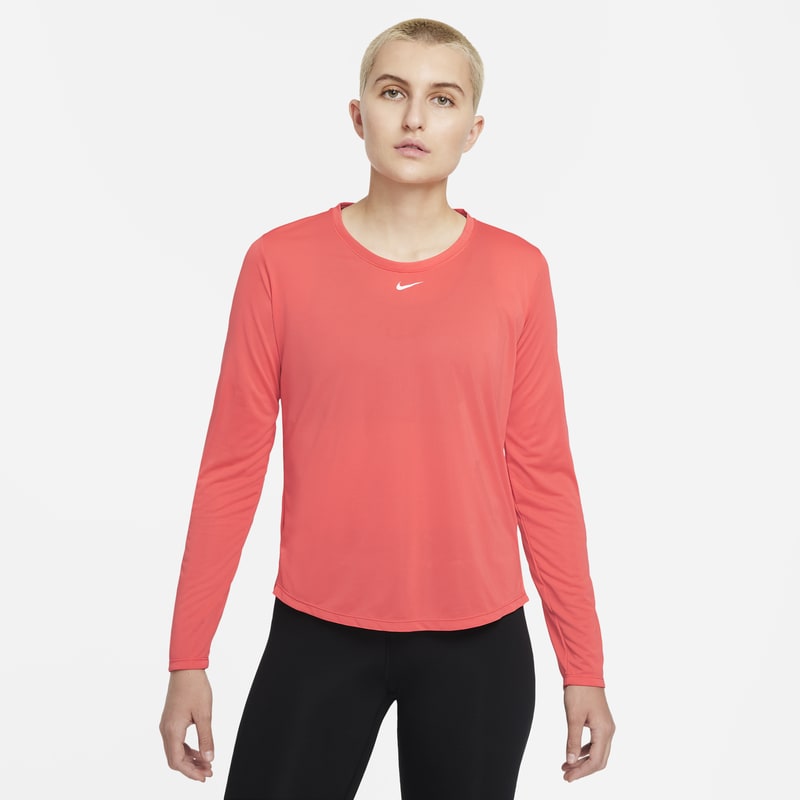 Damska koszulka z długim rękawem o standardowym kroju Nike Dri-FIT One - Pomarańczowy