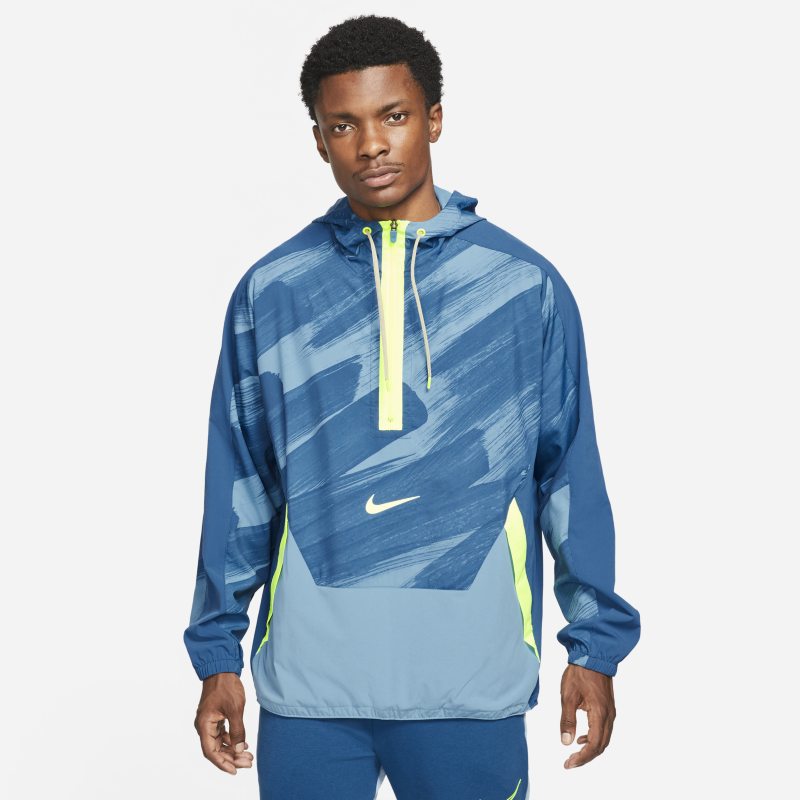 Nike Dri-FIT Sport Clash Sudadera con capucha de entrenamiento de tejido Woven con media cremallera - Hombre - Azul
