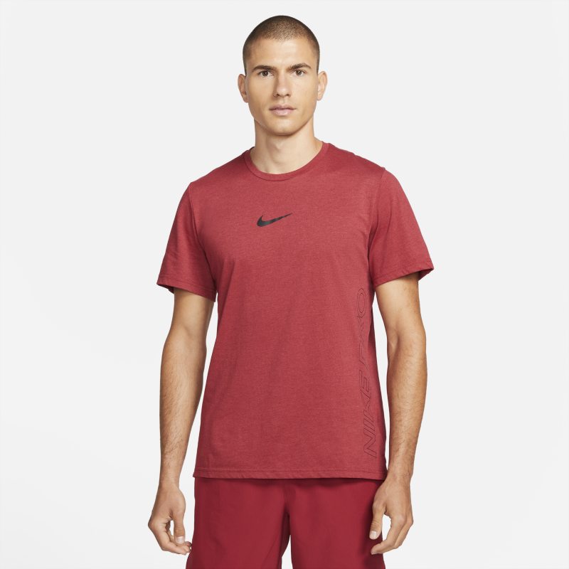 Kortärmad tröja Nike Pro Dri-FIT Burnout för män - Röd