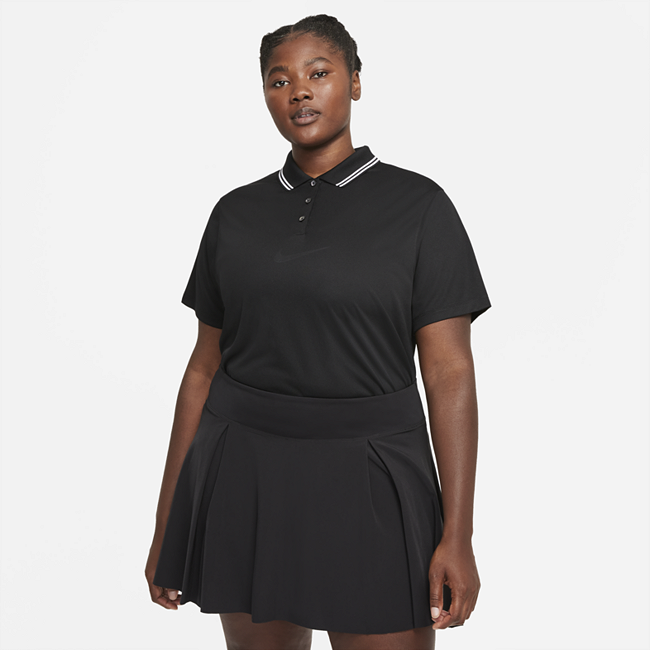 фото Женская рубашка-поло для гольфа nike dri-fit victory (большие размеры) - черный