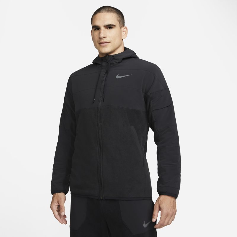 Nike Therma-FIT Sudadera con capucha de entrenamiento con cremallera completa para el invierno - Hombre - Negro