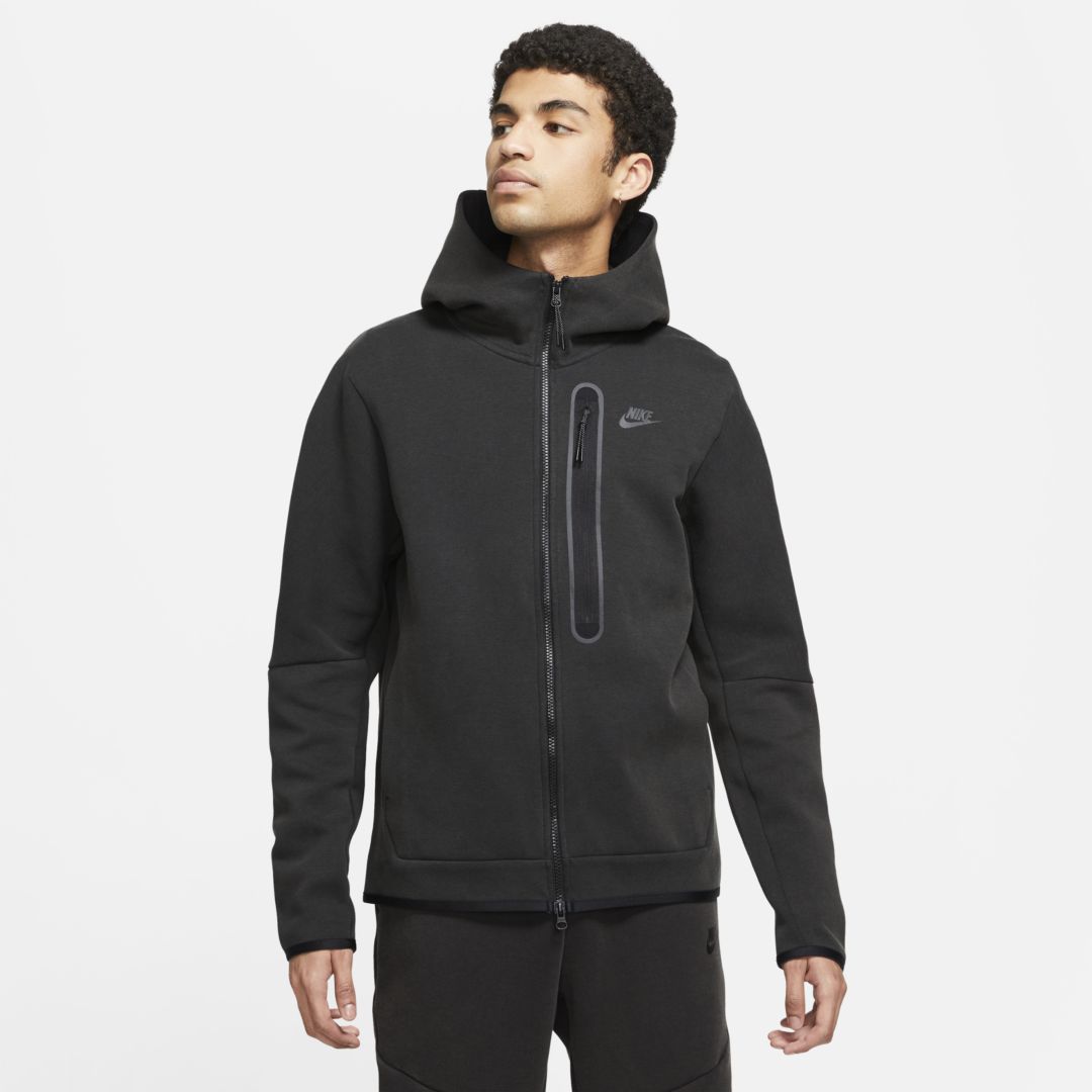 Nike Sportswear Tech Fleece Men's Washed Full-zip Hoodie In Black/black ...