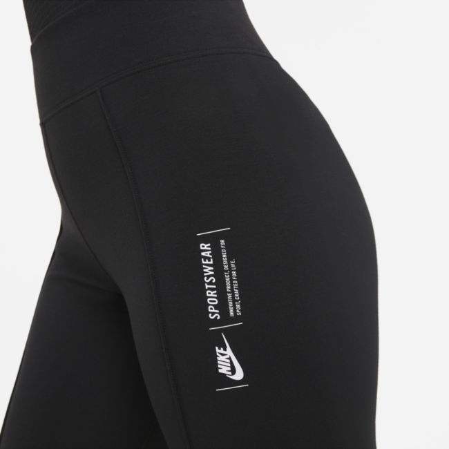 Damskie legginsy z wysokim stanem Nike Sportswear Leg-A-See - Czerń