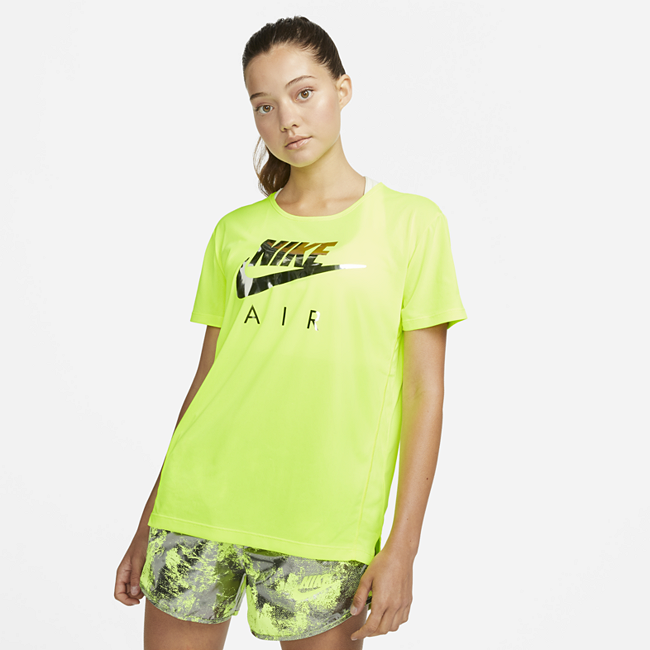 фото Женская беговая футболка с коротким рукавом nike air dri-fit - желтый