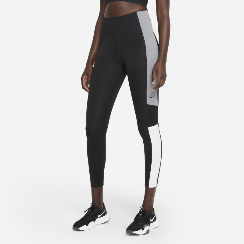 Nike Dri-FIT One Leggings de 7/8 de talle medio con diseño Color Block - Mujer - Negro