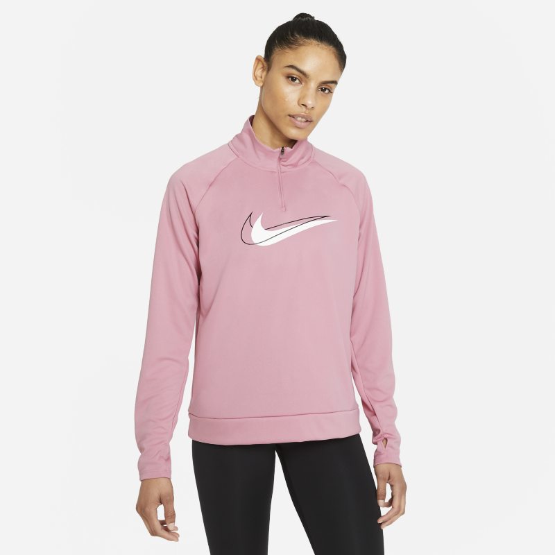 Damska bluza do biegania z zamkiem 1/2 Nike Dri-FIT Swoosh Run - Różowy