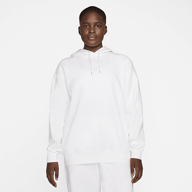 фото Женская флисовая худи оверсайз с графикой nike sportswear - белый