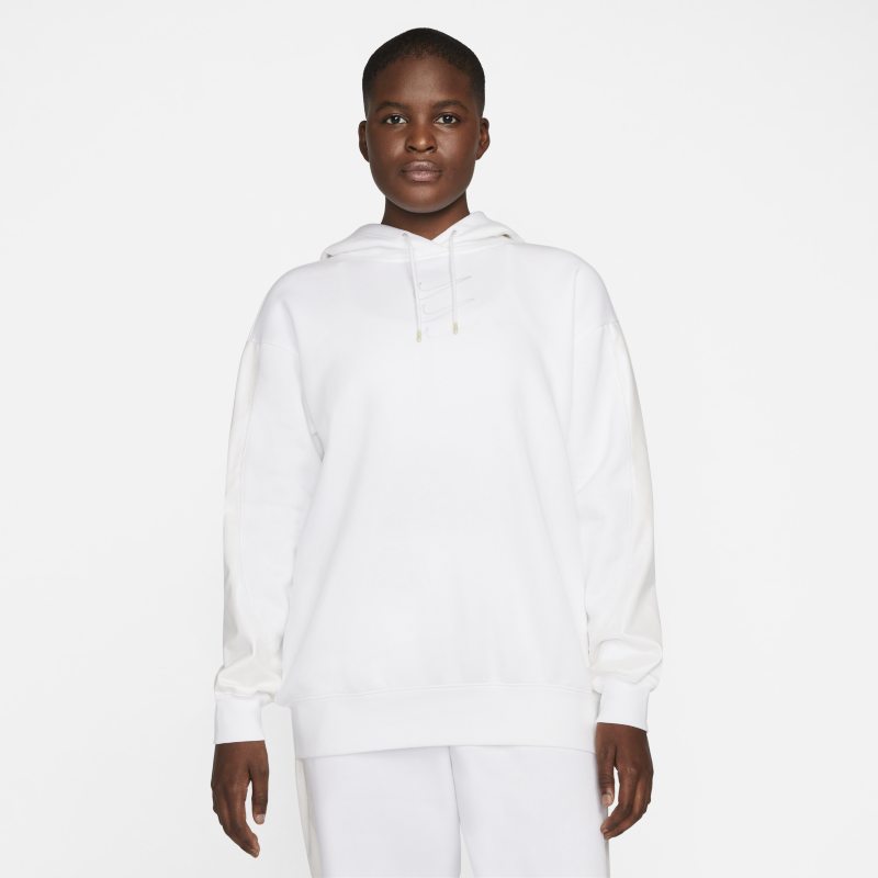 Nike Sportswear Sudadera con capucha oversize de tejido Fleece con estampado - Mujer - Blanco