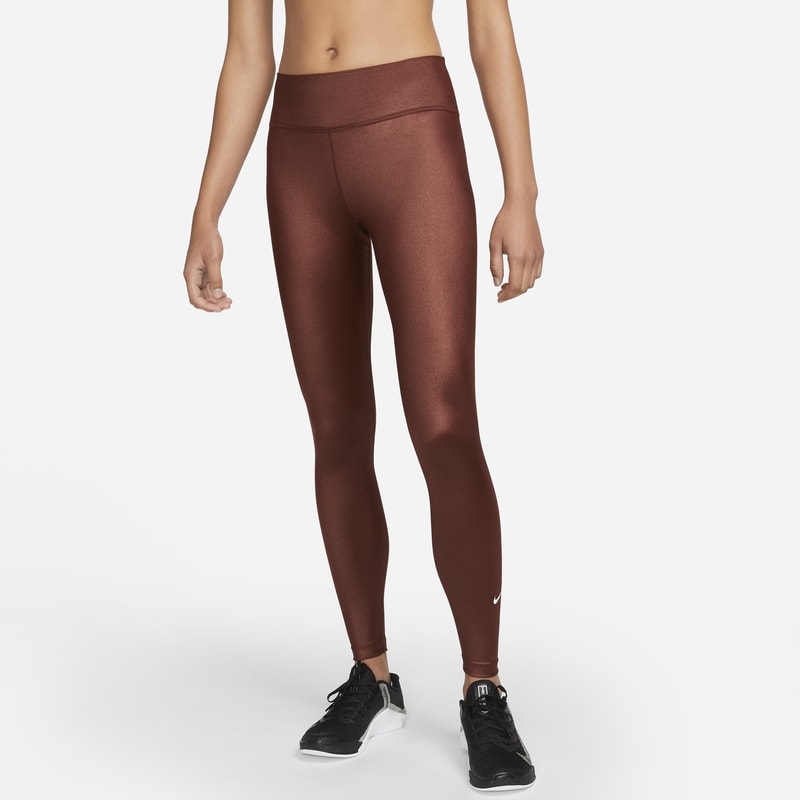 Nike Dri-FIT One Leggings de talle medio Shine - Mujer - Marrón