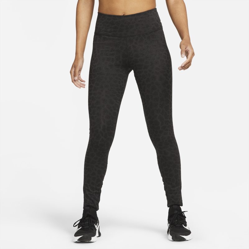 Nike Dri-FIT One Leggings de talle medio con estampado - Mujer - Negro