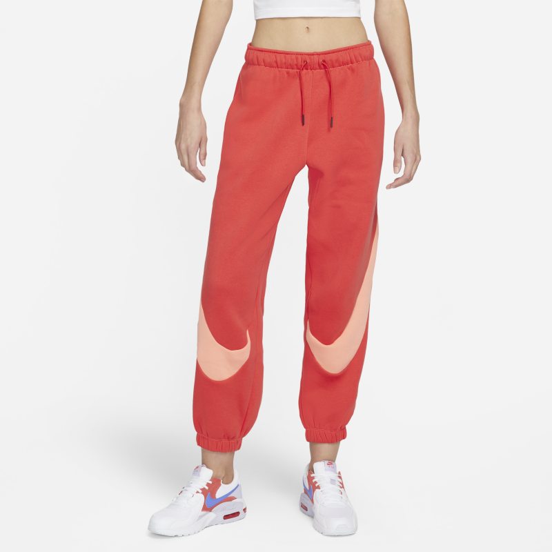 Nike Sportswear Swoosh Jogger holgado de tejido Fleece - Mujer - Rojo