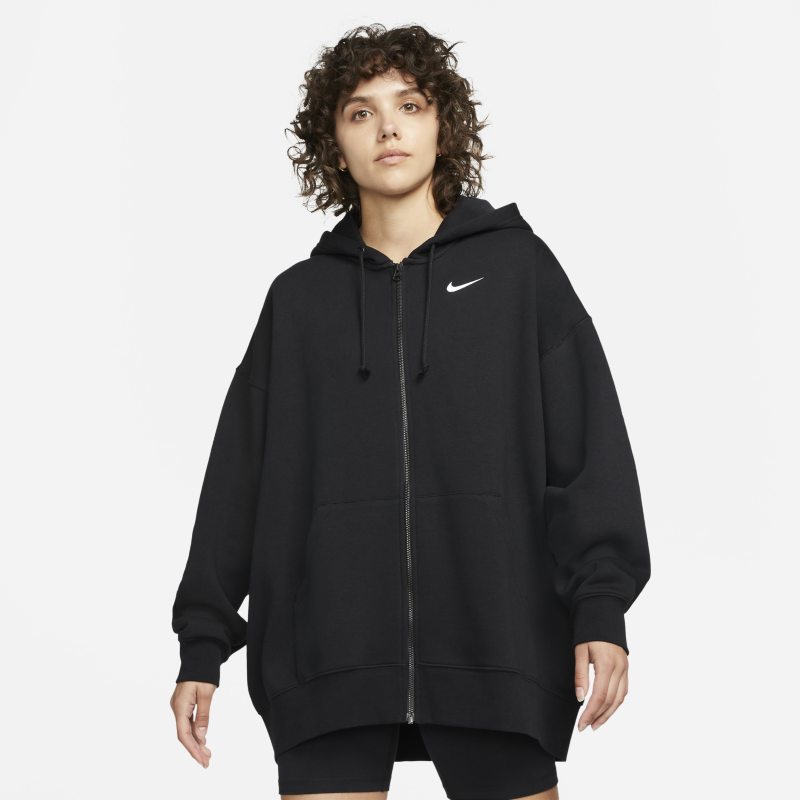 Nike Sportswear Essentials Sudadera con capucha y cremallera completa de tejido Fleece - Mujer - Negro