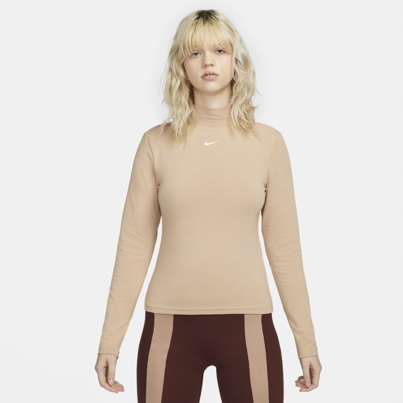 Nike Sportswear Collection Essentials Camiseta de cuello alto y manga larga - Mujer - Marrón