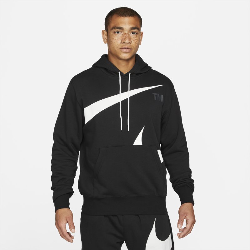 Nike Sportswear Swoosh Sudadera con capucha semicepillada en la parte posterior - Hombre - Negro
