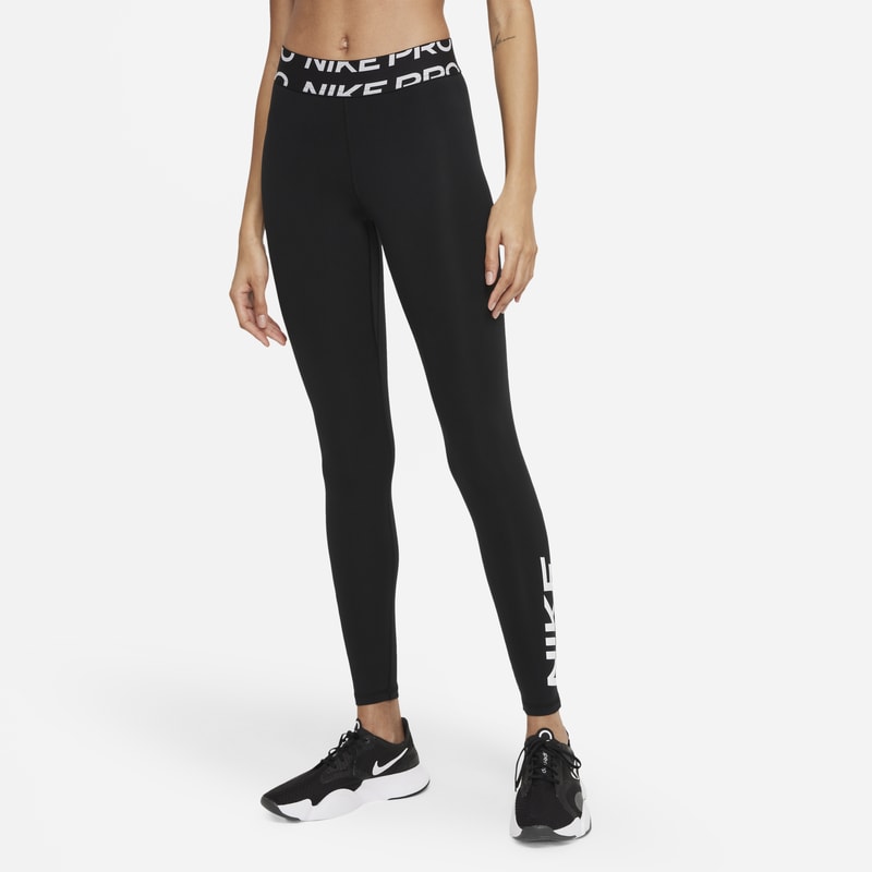 Nike Pro Dri-FIT Leggings de talle medio con estampado - Mujer - Negro