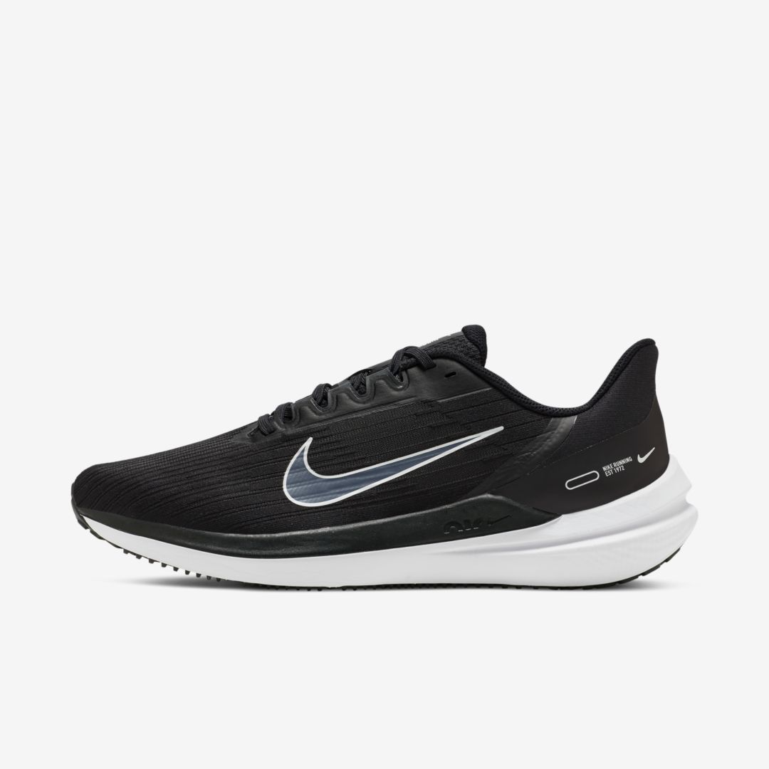 Nike Air Winflo 9 Men's Road Running Shoes In Black,dark Smoke Grey ...
