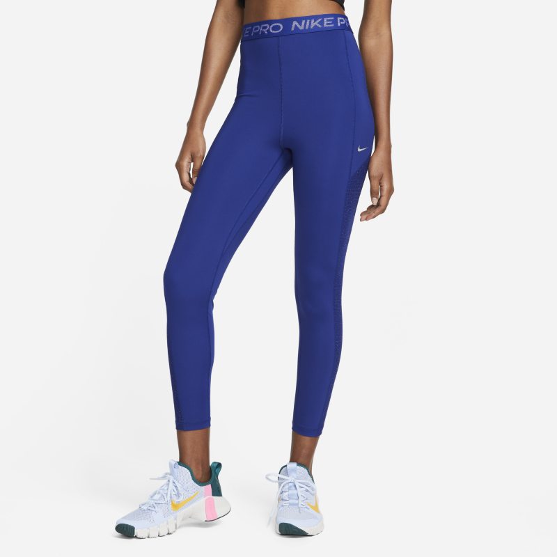 Nike Pro Dri-FIT Leggings de 7/8 de talle alto Shine - Mujer - Azul