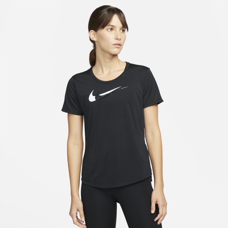 Nike Dri-FIT Swoosh Run Camiseta de running de manga corta - Mujer - Negro