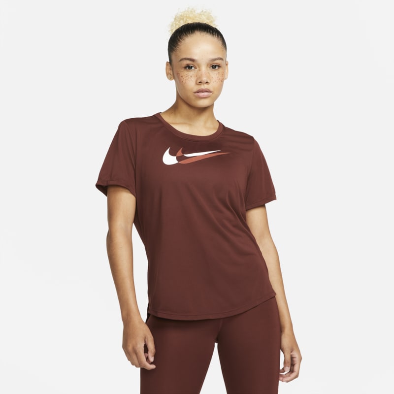 Nike Dri-FIT Swoosh Run Camiseta de running de manga corta - Mujer - Marrón