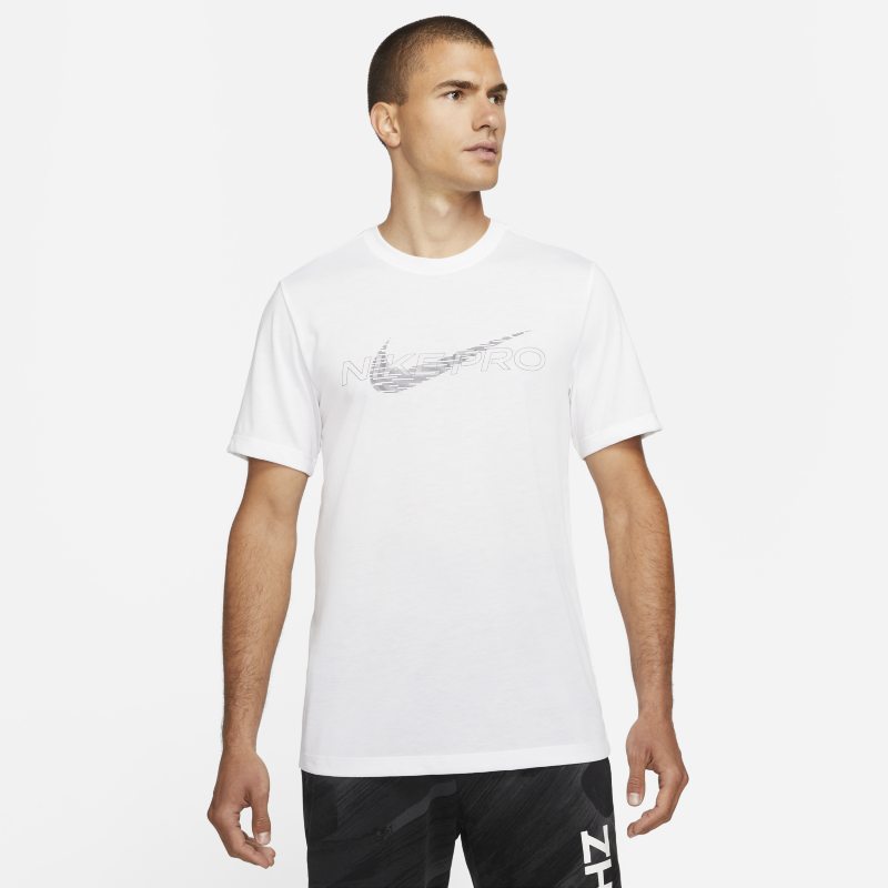 T-shirt med tryck Nike Pro Dri-FIT för män - Vit
