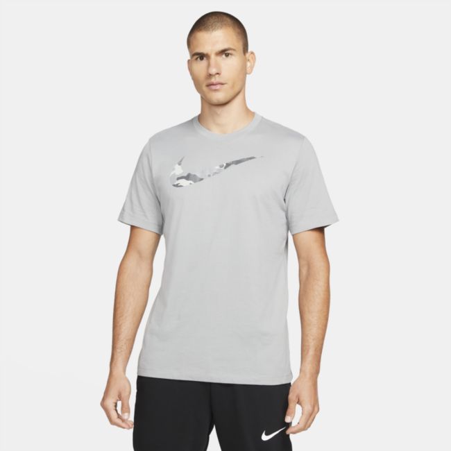 Męski T-shirt treningowy z nadrukiem Nike Dri-FIT - Szary