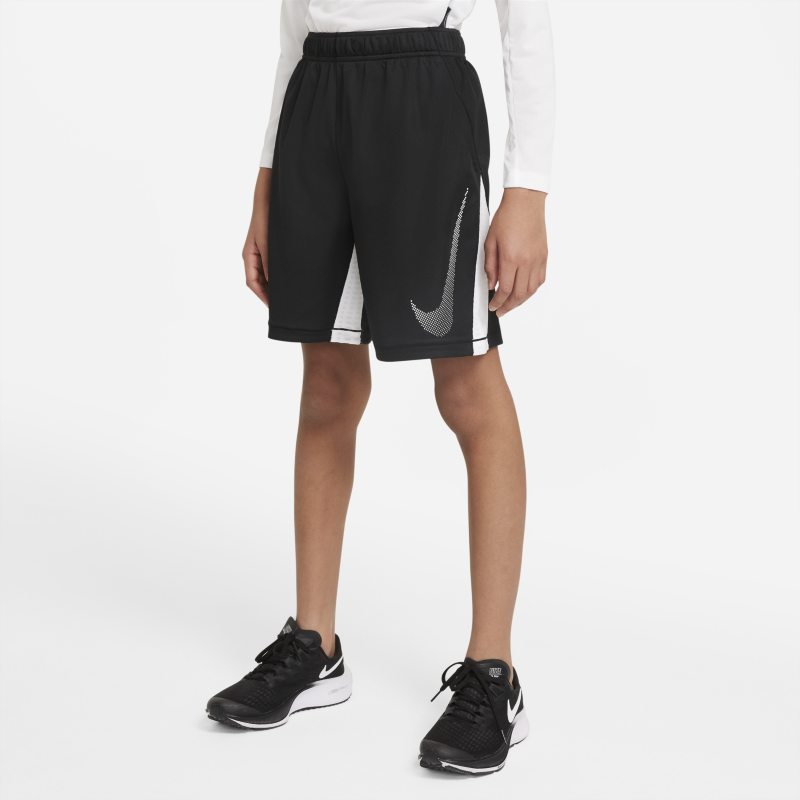 Nike Dri-FIT Pantalón corto de entrenamiento con estampado - Niño - Negro