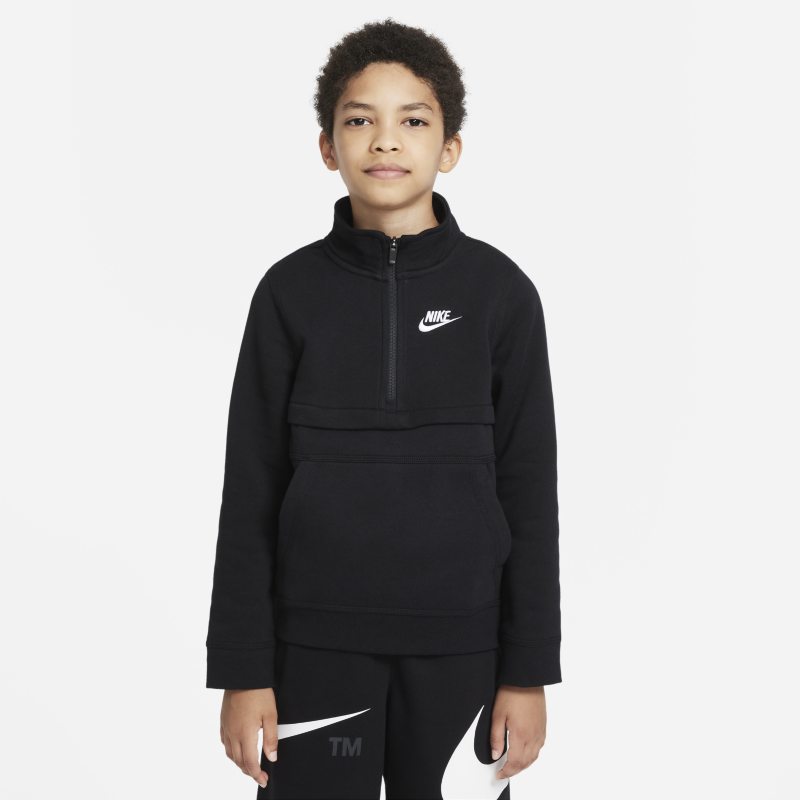 Nike Sportswear Club Camiseta con media cremallera - Niño - Negro