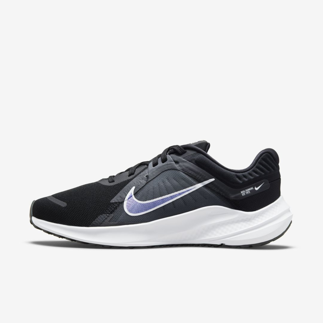 Nike Women's Quest 5 Road Running Shoes In Black/white/iron Grey/dk ...