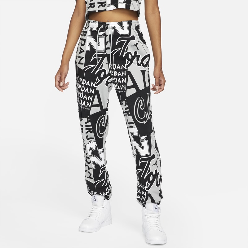 Jordan Pantalón de tejido Fleece con estampado por toda la prenda - Mujer - Gris Nike