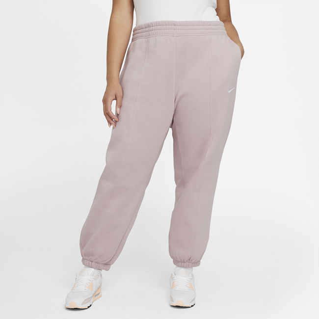 фото Женские флисовые брюки nike sportswear trend (большие размеры) - розовый