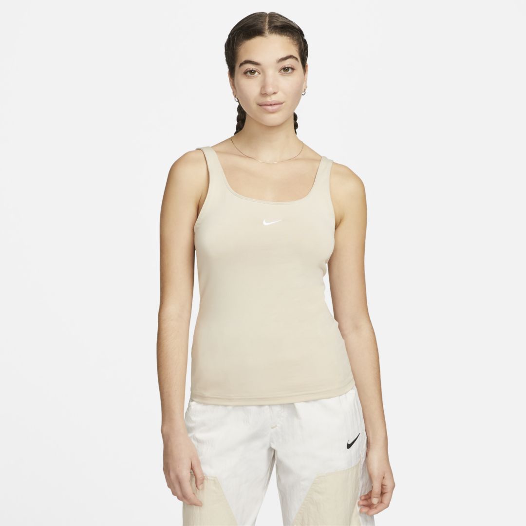 Nike Sportswear Essential Embroidered Ribbed Cotton-blend Jersey Tank ...