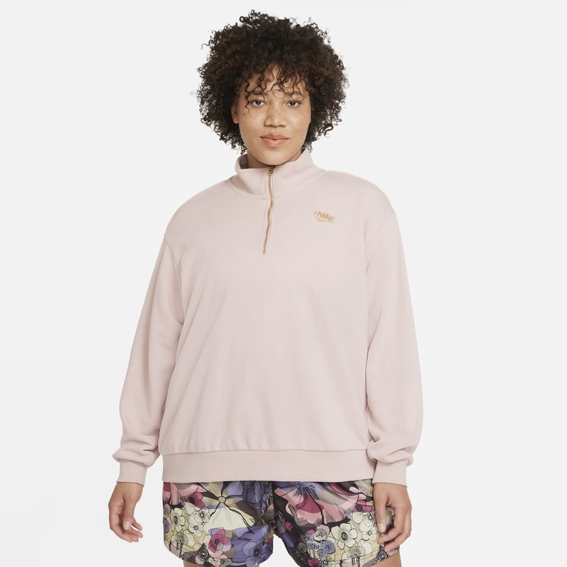 Nike Sportswear Femme Parte de arriba de tejido Fleece con cremallera de 1/4 - Mujer - Rosa