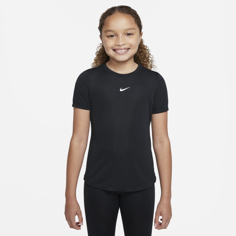 Kortärmad tröja Nike Dri-FIT One för ungdom (tjejer) - Svart