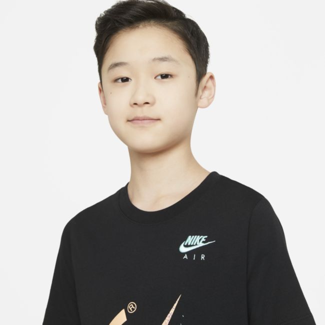 T-shirt dla dużych dzieci (chłopców) Nike Air - Czerń