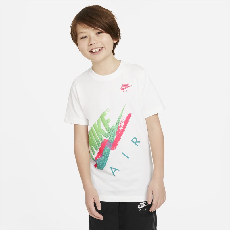 T-shirt dla dużych dzieci (chłopców) Nike Air - Biel