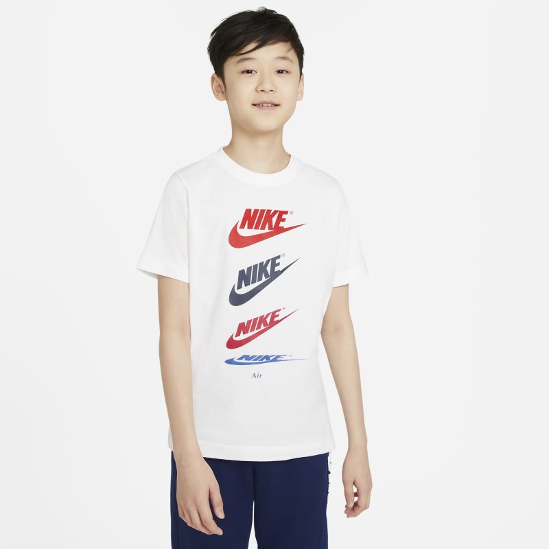 T-shirt dla dużych dzieci (chłopców) Nike Sportswear - Biel