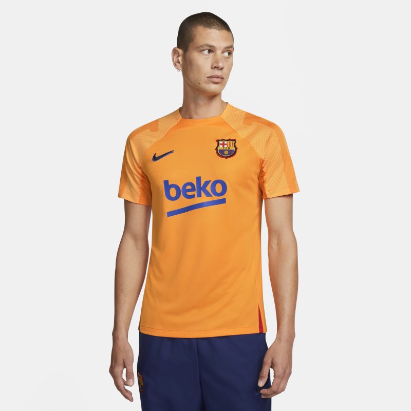 FC Barcelona Strike Camiseta de fútbol de manga corta Nike Dri-FIT - Hombre - Naranja