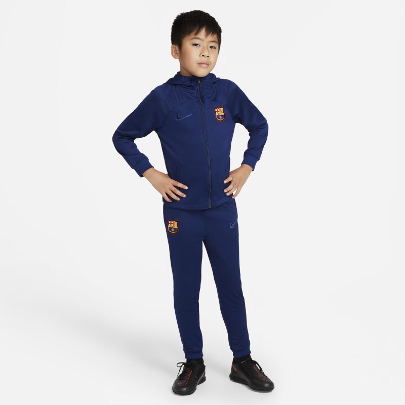 FC Barcelona Strike Chándal de fútbol de tejido Knit Nike Dri-FIT - Niño/a pequeño/a - Azul