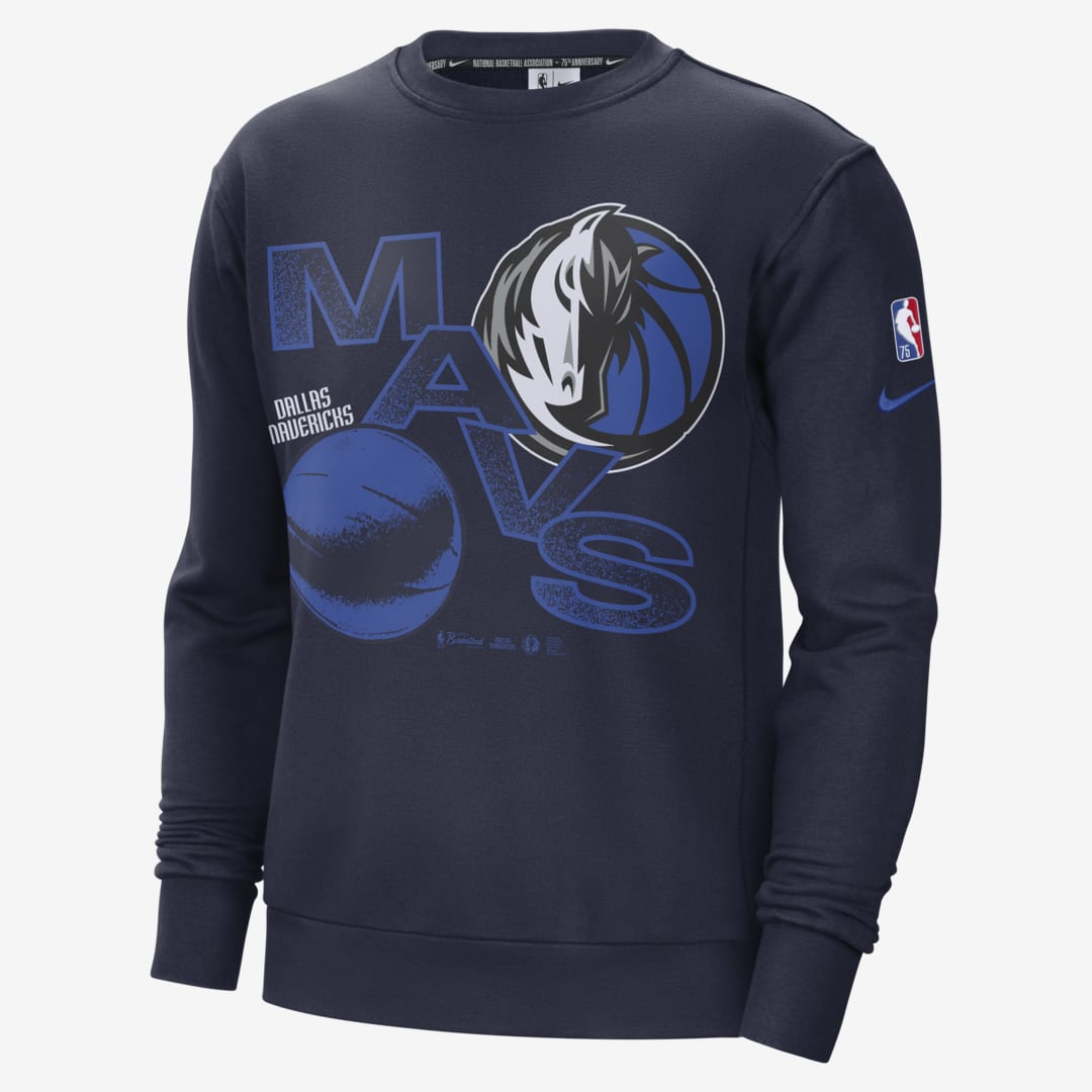 Nike Dallas Mavericks Courtside Men's Nba Fleece Sweatshirt In Blue ...