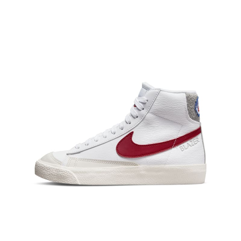 Nike Blazer Mid '77 Kinderschoenen White/Light Smoke Grey/Phantom/Gym Red Kind online kopen
