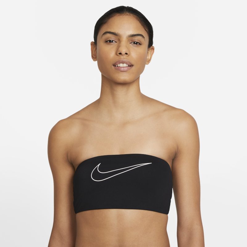 Nike Parte de arriba de bikini tipo banda - Mujer - Negro