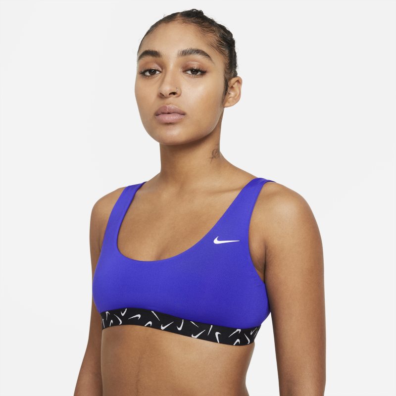 Nike Parte de arriba de bikini con cuello redondo - Azul